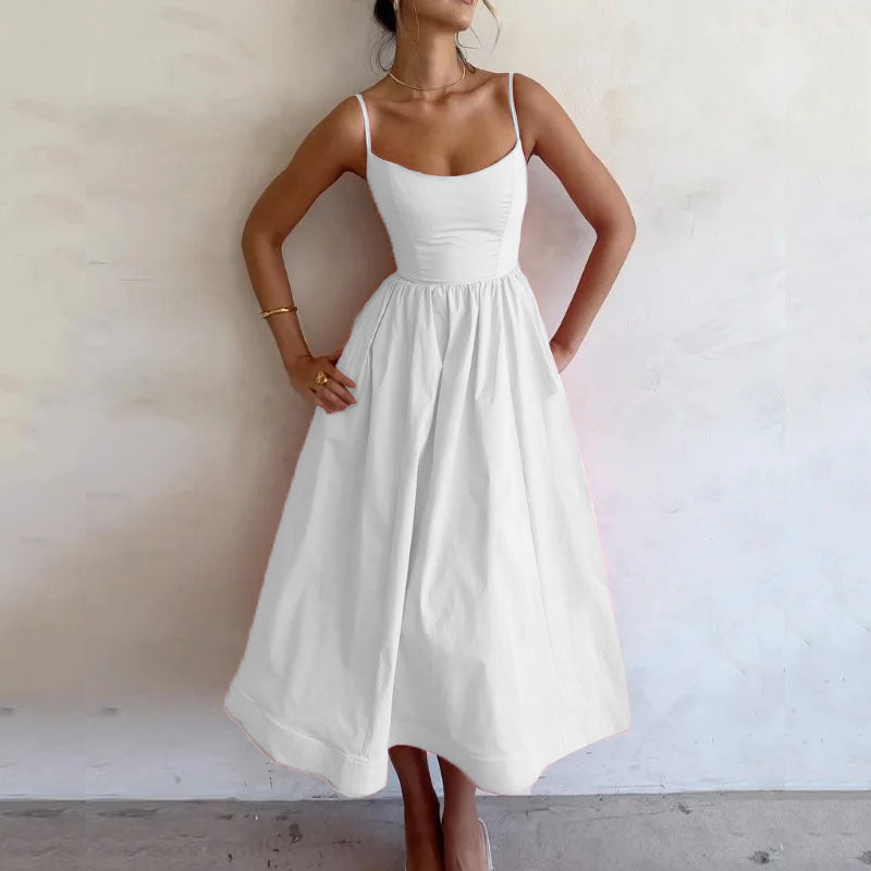 đ¸ Womenâs Strappy Midi Sundress - Elegant Summer Dress - Available in Various Colours