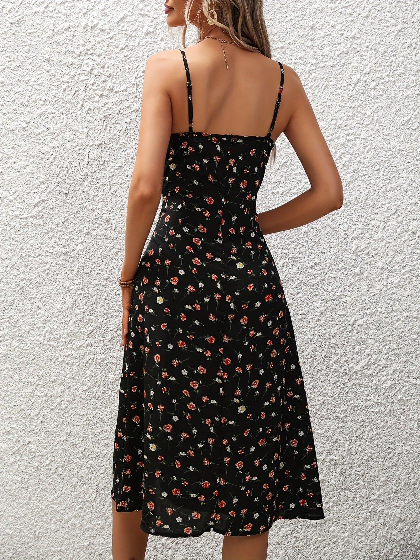 πΈ Vintage Polka Dot Spaghetti Strap Midi Dress β Summer Holiday Dress with Side Slit β Casual Day Dress β Available in Various Colours
