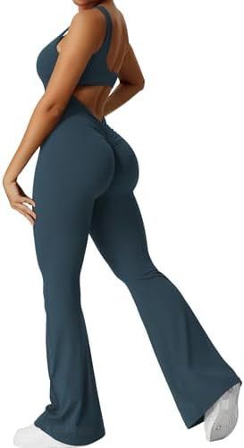 💜 Cut-Out Back Flared Jumpsuit – Available in Various Colours