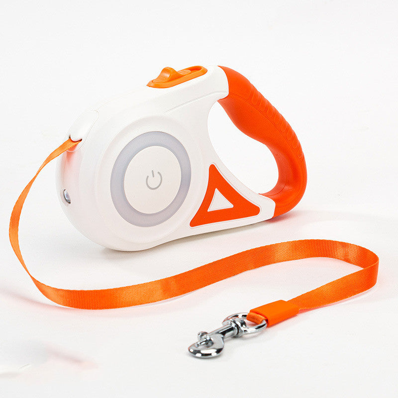 LED Retractable Dog Lead with Built-in Torch – Stylish Night Walk Leash for Pets