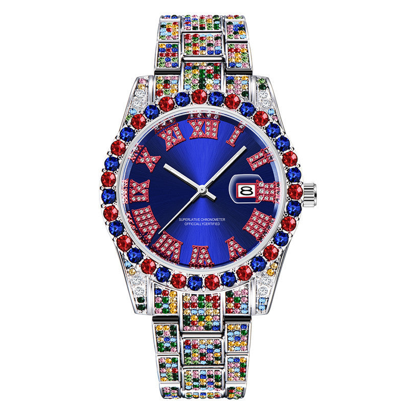 Men’s Iced Out Luxury Watch – Diamond Bling Rhinestone Wristwatch | Various Colours