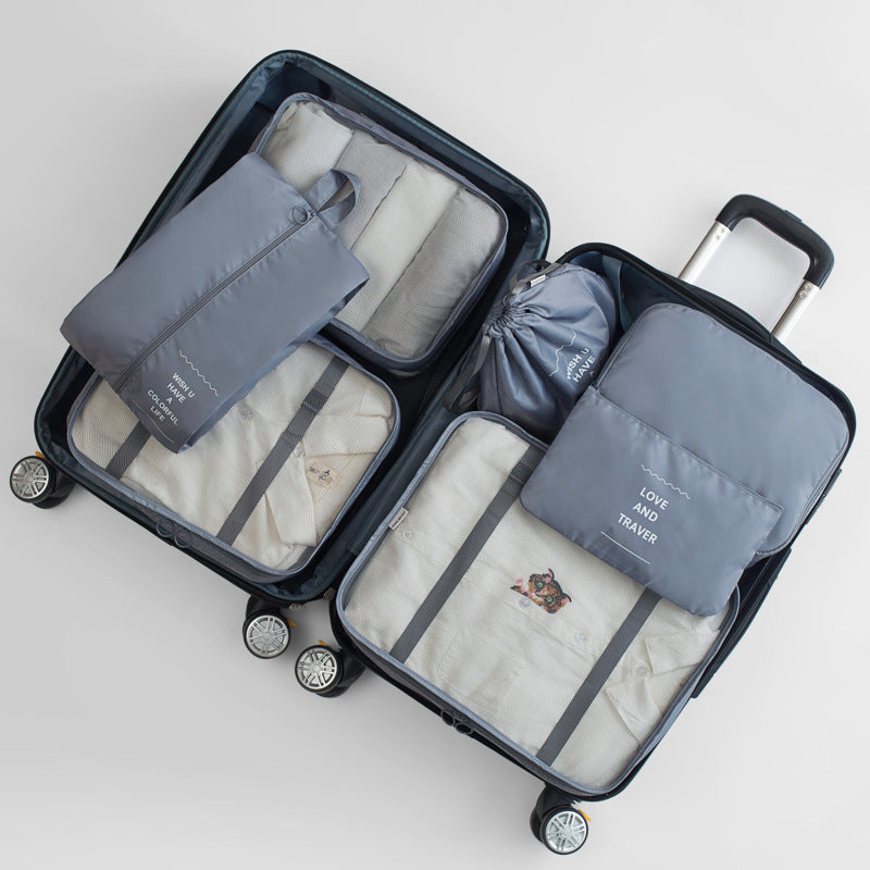 Travel storage bag eight-piece clothing storage bag clothing storage bag travel 6 7 8-piece storage set