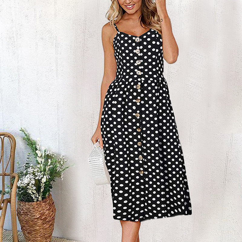 🌞 Sunshine-Ready Button-Front Midi Sundress with Pockets – Summer Favourite