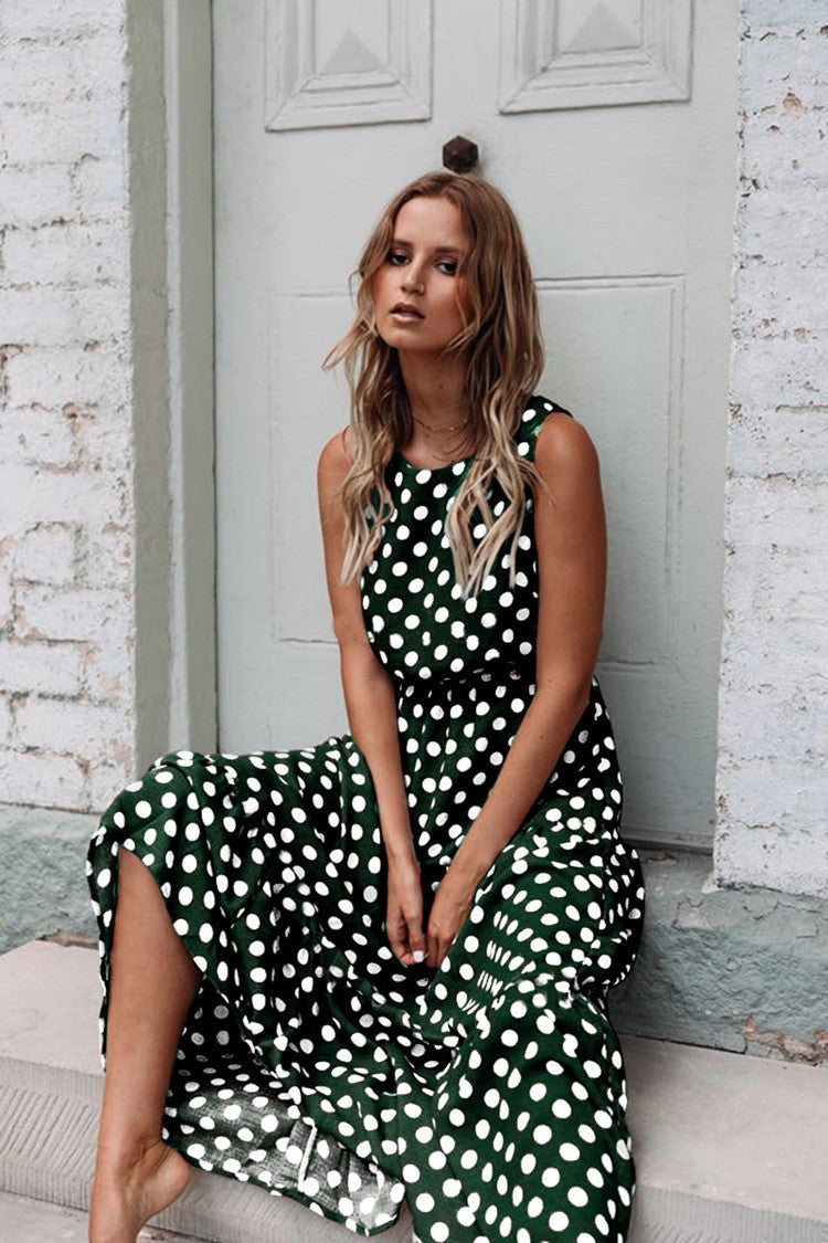 ๐ Vintage Dot Boho Maxi Dress โ Retro-Chic Comfort in Various Colours ๐ซ๐งก