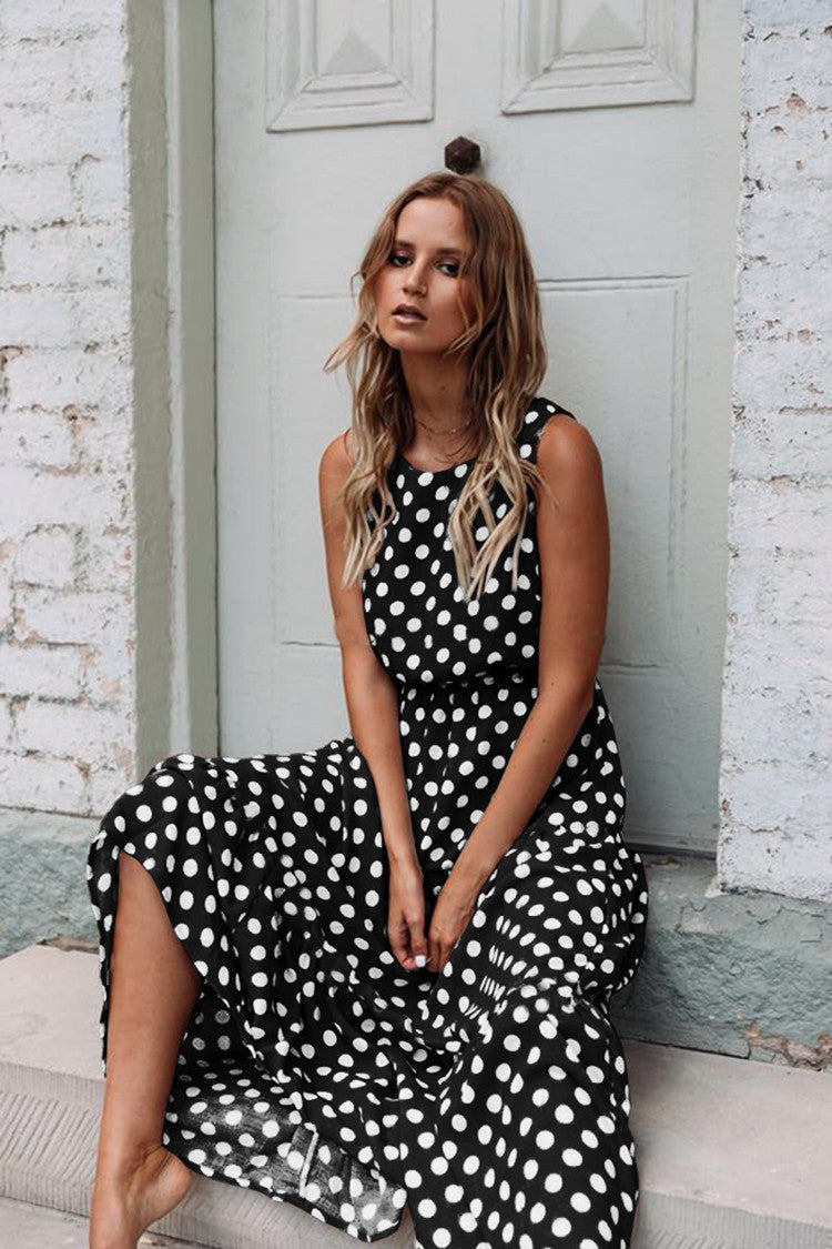 ๐ Vintage Dot Boho Maxi Dress โ Retro-Chic Comfort in Various Colours ๐ซ๐งก