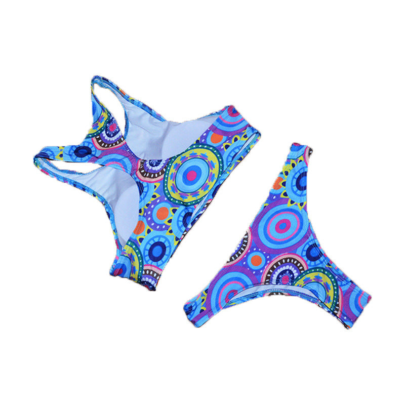New bikini swimwear colour circle totem sexy bikini triangle split swimsuit women