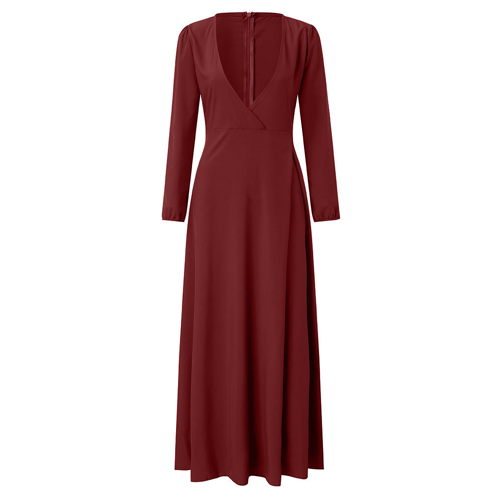 👑 Luxe Grace Long Sleeve Maxi Gown – Available in Various Colours