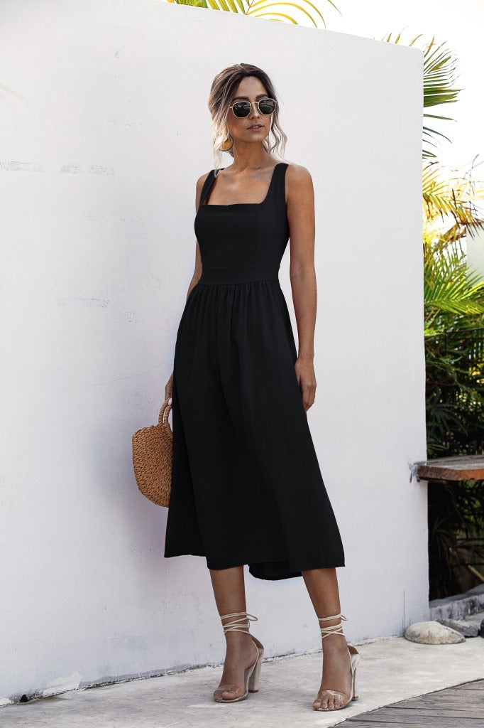 Timeless Charm Square-Neck Midi Dress
