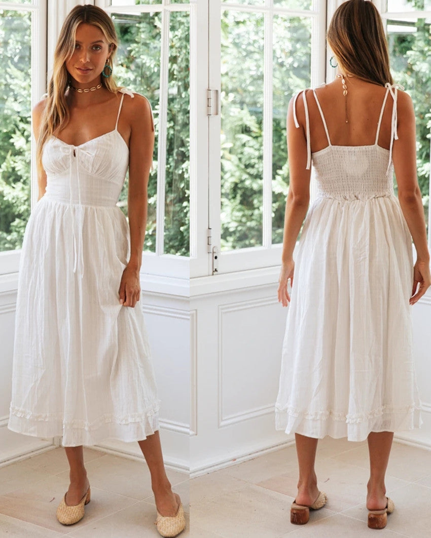 Sweet & Breezy White Summer Dress