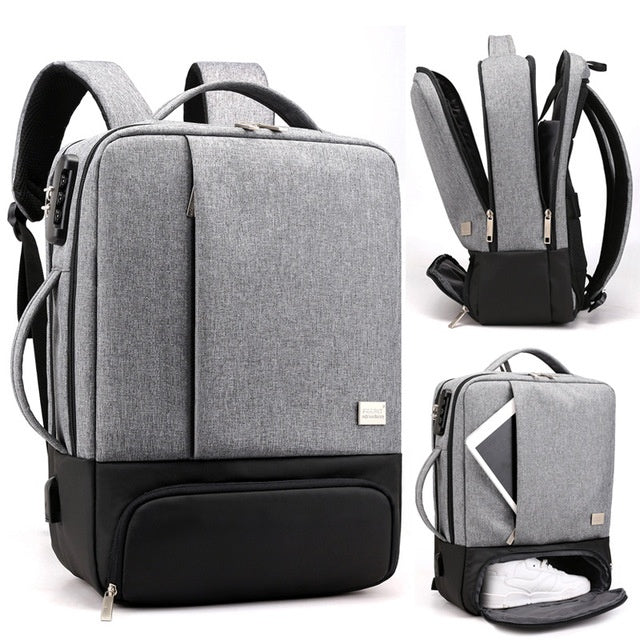 π UrbanTech Multi-Compartment Laptop Backpack β Grey, Black & Blue Options
