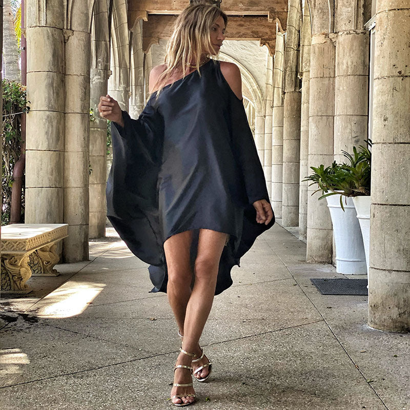 Tropical Off-Shoulder Maxi Dress – Flowy Holiday Cover-Up (Available in Various Colours)