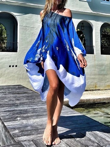 Tropical Off-Shoulder Maxi Dress – Flowy Holiday Cover-Up (Available in Various Colours)