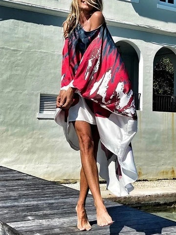 Tropical Off-Shoulder Maxi Dress – Flowy Holiday Cover-Up (Available in Various Colours)