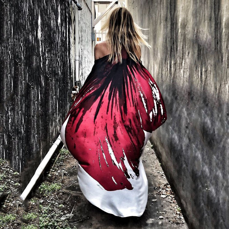 Tropical Off-Shoulder Maxi Dress – Flowy Holiday Cover-Up (Available in Various Colours)
