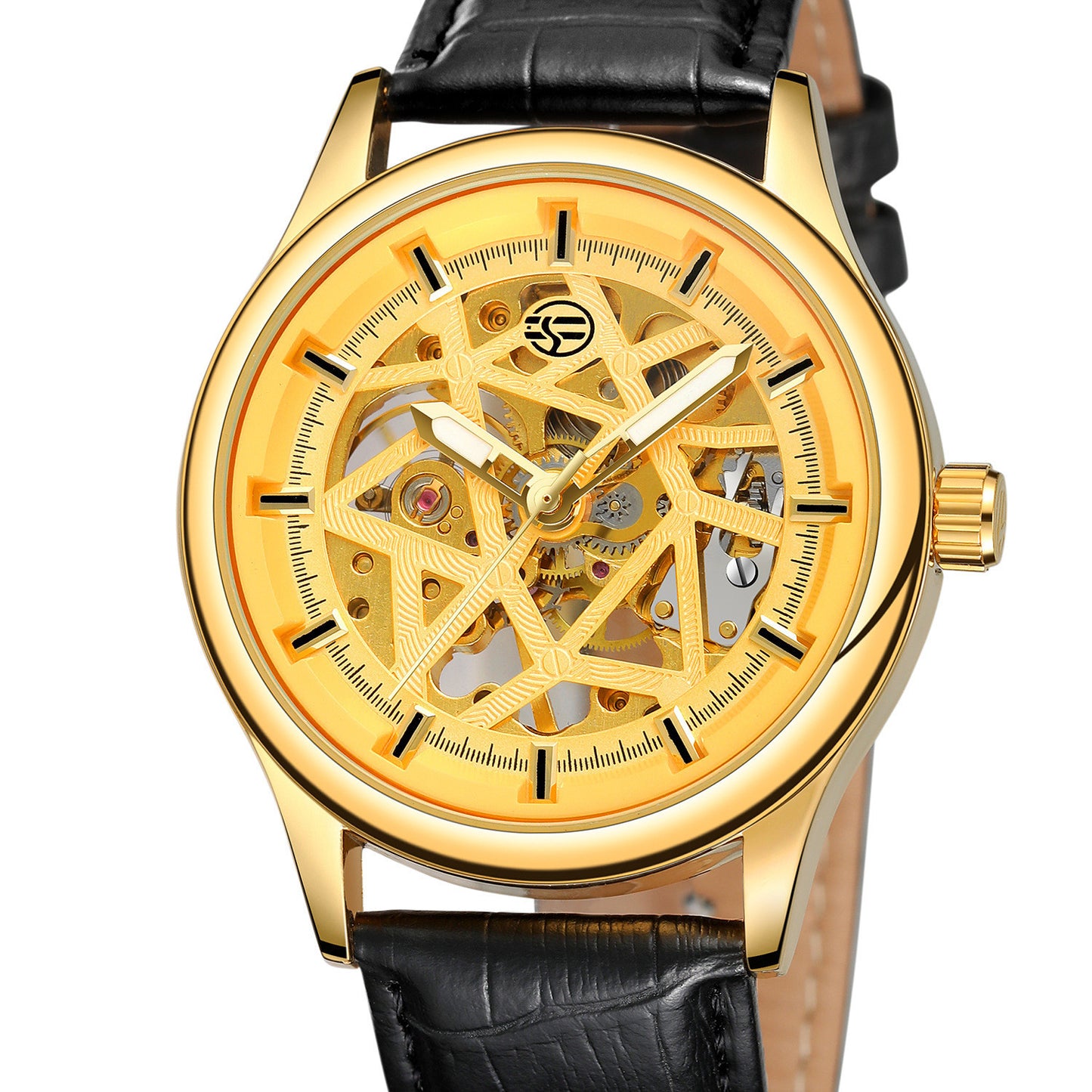 Men’s Luxury Skeleton Mechanical Watch – Leather Strap Automatic Wristwatch | Various Colours