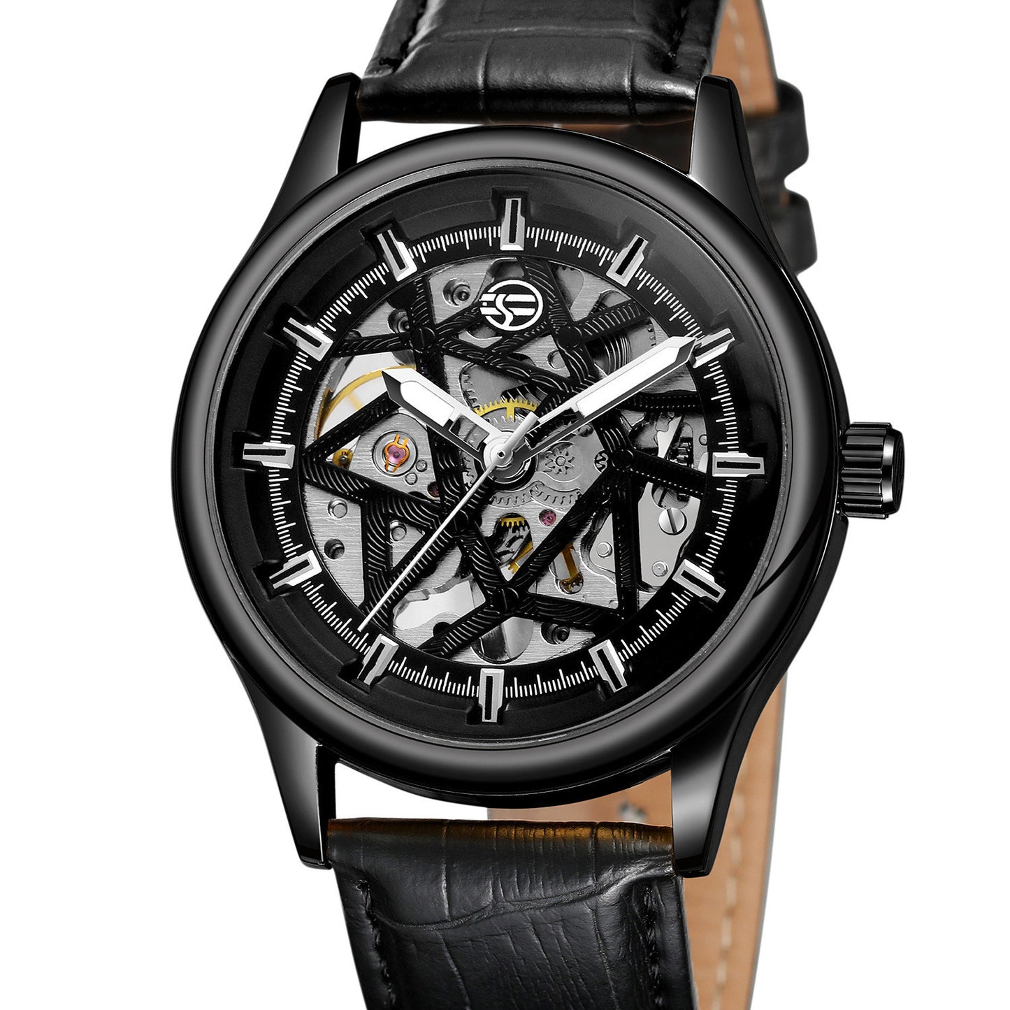 Men’s Luxury Skeleton Mechanical Watch – Leather Strap Automatic Wristwatch | Various Colours
