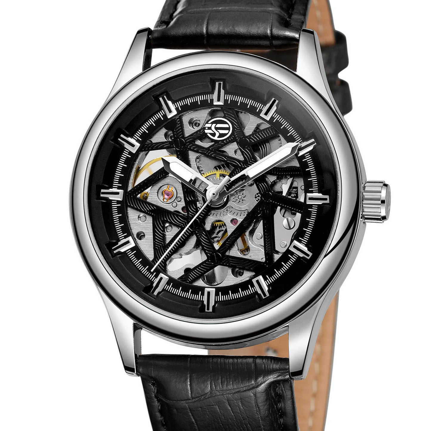 Men’s Luxury Skeleton Mechanical Watch – Leather Strap Automatic Wristwatch | Various Colours