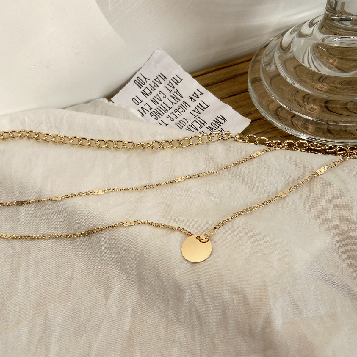 ✨ Layered Chain Necklace Set – 3 Piece Pendant & Chain Choker Necklace – Silver & Gold Options ✨