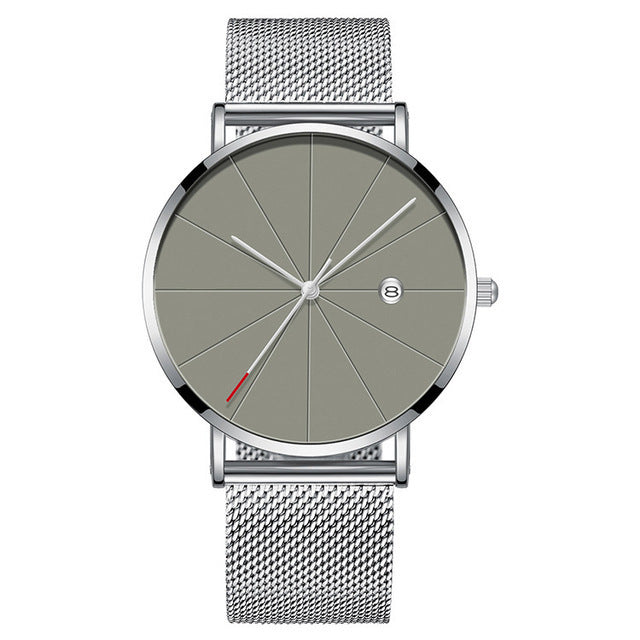 Luxury Gold Mesh Men's Watch | Minimalist Black Dial with Date Feature