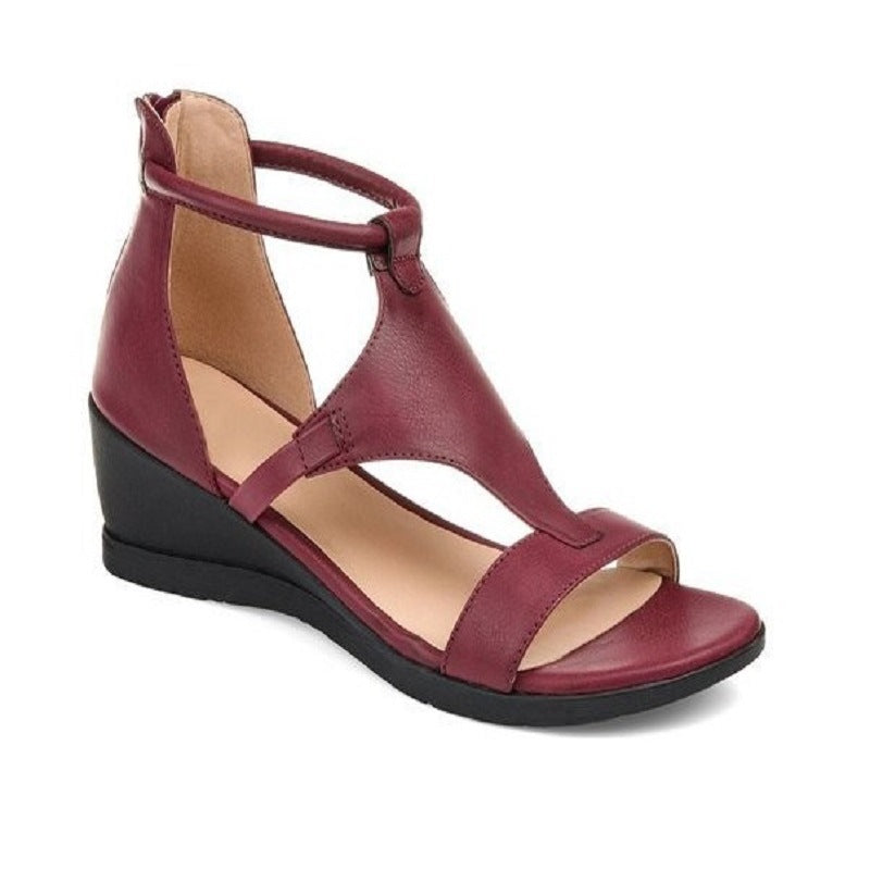 🖤 Title: Sleek Comfort T-Strap Wedge Sandals – Available in Various Colours 🖤