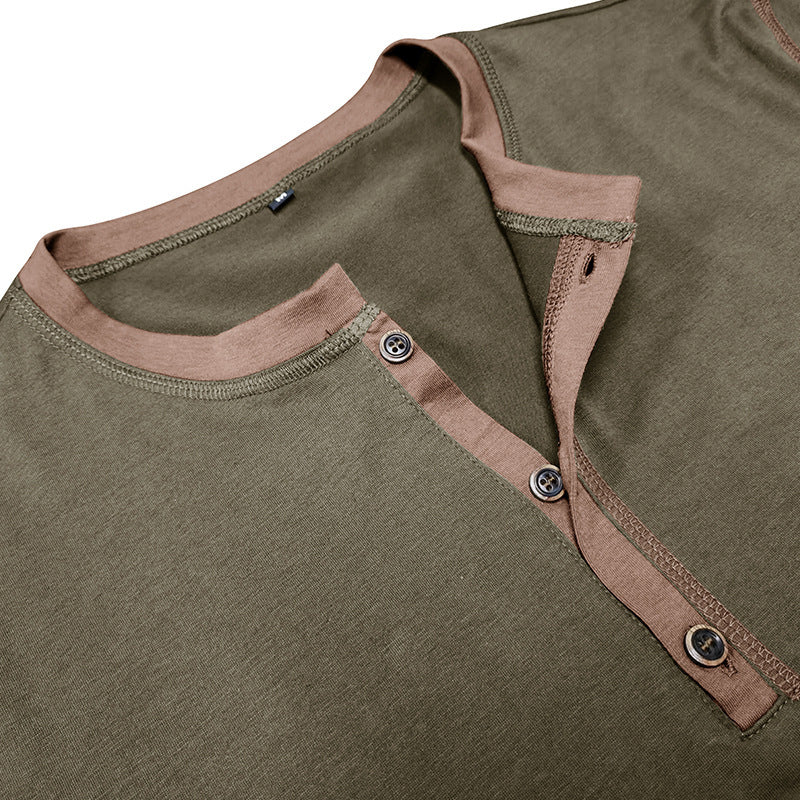 Men’s Muscle Fit Button Tee – Casual Power Look in Various Colours