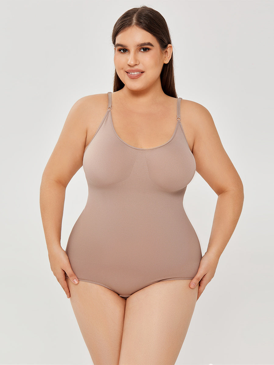 Plus Size Seamless Shaping Bodysuit with Adjustable Straps – Various Colours