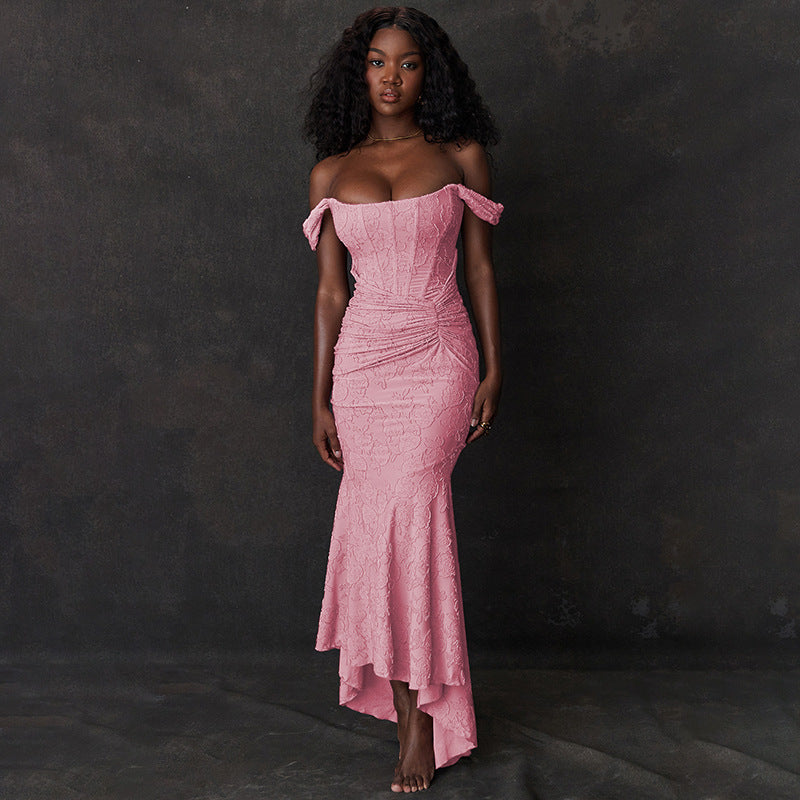 ✨ Women’s Off-Shoulder Bodycon Maxi Evening Dress - Elegant Party & Wedding Guest Dress - Available in Various Colours