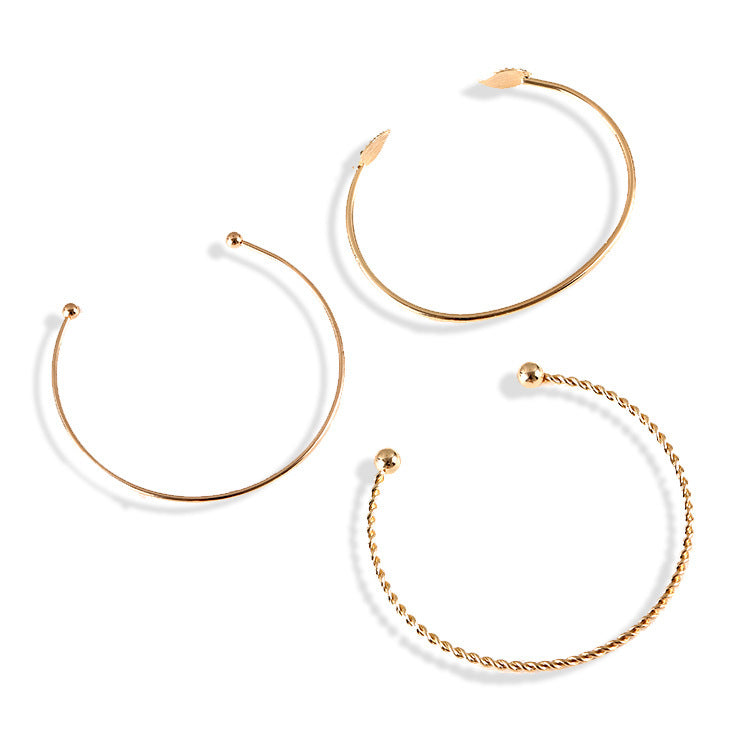 ๐ฟ Gold Leaf Triple Bangle Set โ Elegant Nature-Inspired Style ๐ฟ