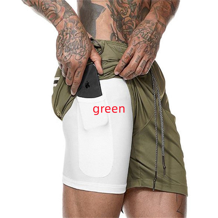 Title: Men's 2-in-1 Gym Shorts with Inner Phone Pocket – Various Colours