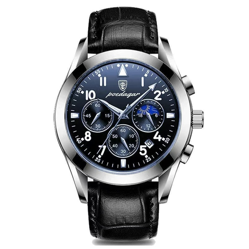 Luxury Silver Chronograph Watch – Men's Stainless Steel Timepiece (Various Colours)