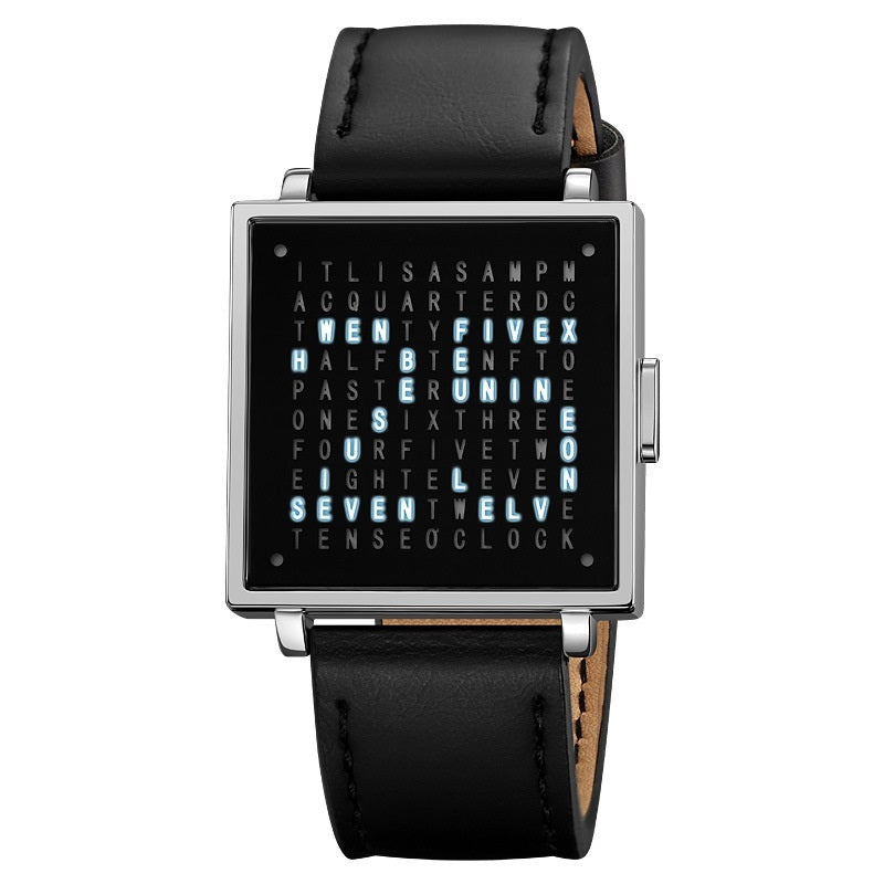 Word Matrix LED Watch | Minimalist Retro Smart Timepiece | Unique Gift for Him or Her