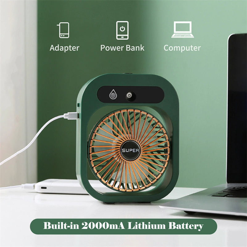 ❄️ USB Misting Air Cooler – Portable Desk Fan with Humidifier in Various Colours