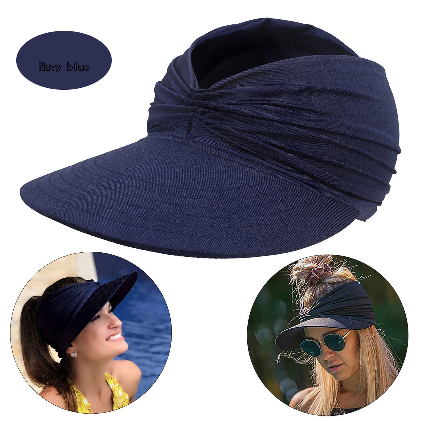 Women’s Wide Brim Sun Visor Cap – Foldable UV Protection Hat for Beach, Travel & Sports – Various Colours