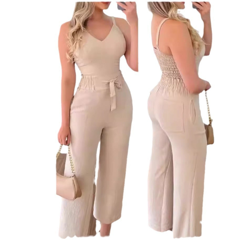 π Elegant Wide-Leg Belted Jumpsuit β Sleek Sophistication in Various Colours