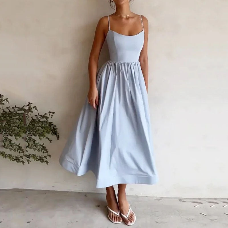đ¸ Womenâs Strappy Midi Sundress - Elegant Summer Dress - Available in Various Colours