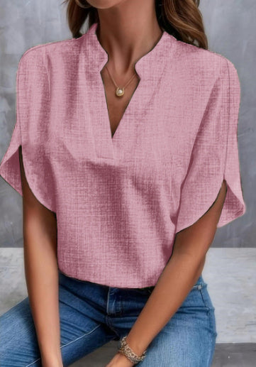 ✨ Women's V-Neck Blouse Top – Casual Loose Fit – Summer Workwear & Everyday Style – Various Colours 🌸