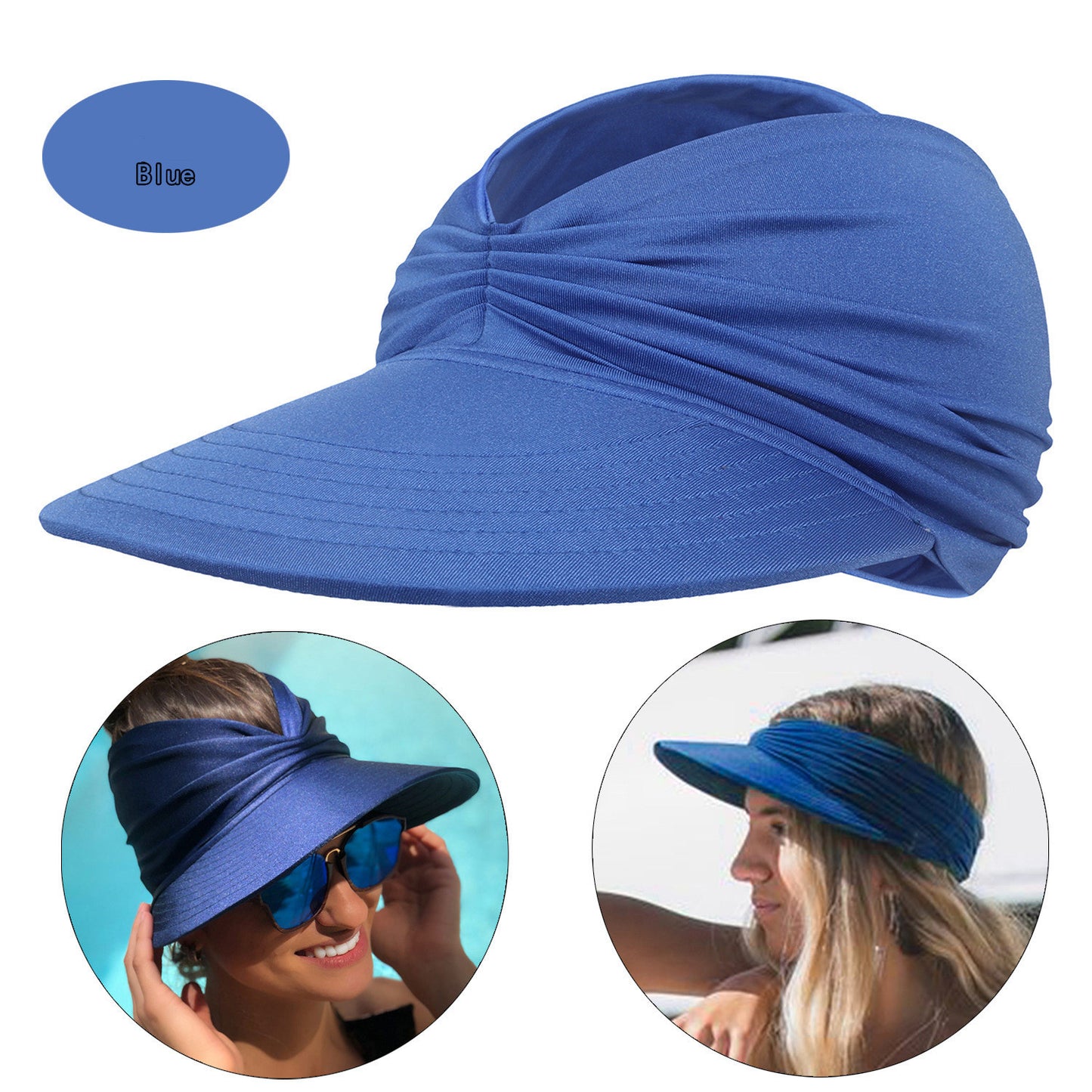 Women’s Wide Brim Sun Visor Cap – Foldable UV Protection Hat for Beach, Travel & Sports – Various Colours