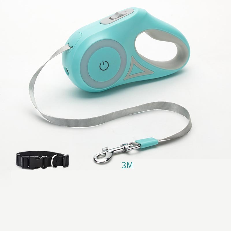 LED Retractable Dog Lead with Built-in Torch – Stylish Night Walk Leash for Pets