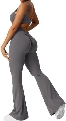 💜 Cut-Out Back Flared Jumpsuit – Available in Various Colours
