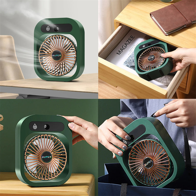 ❄️ USB Misting Air Cooler – Portable Desk Fan with Humidifier in Various Colours