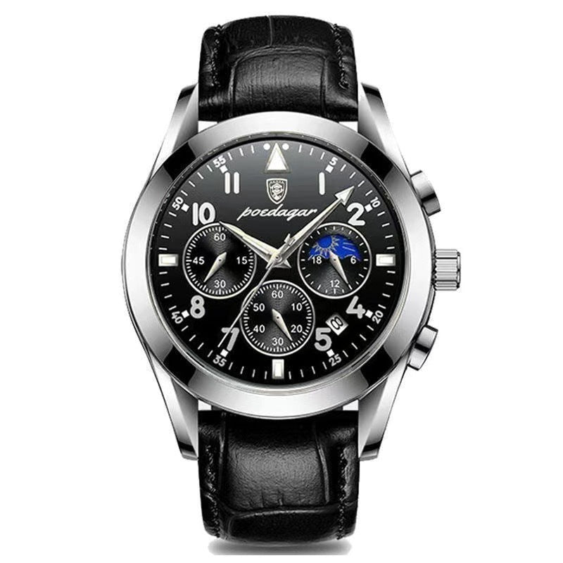 Luxury Silver Chronograph Watch – Men's Stainless Steel Timepiece (Various Colours)