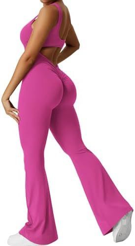 💜 Cut-Out Back Flared Jumpsuit – Available in Various Colours
