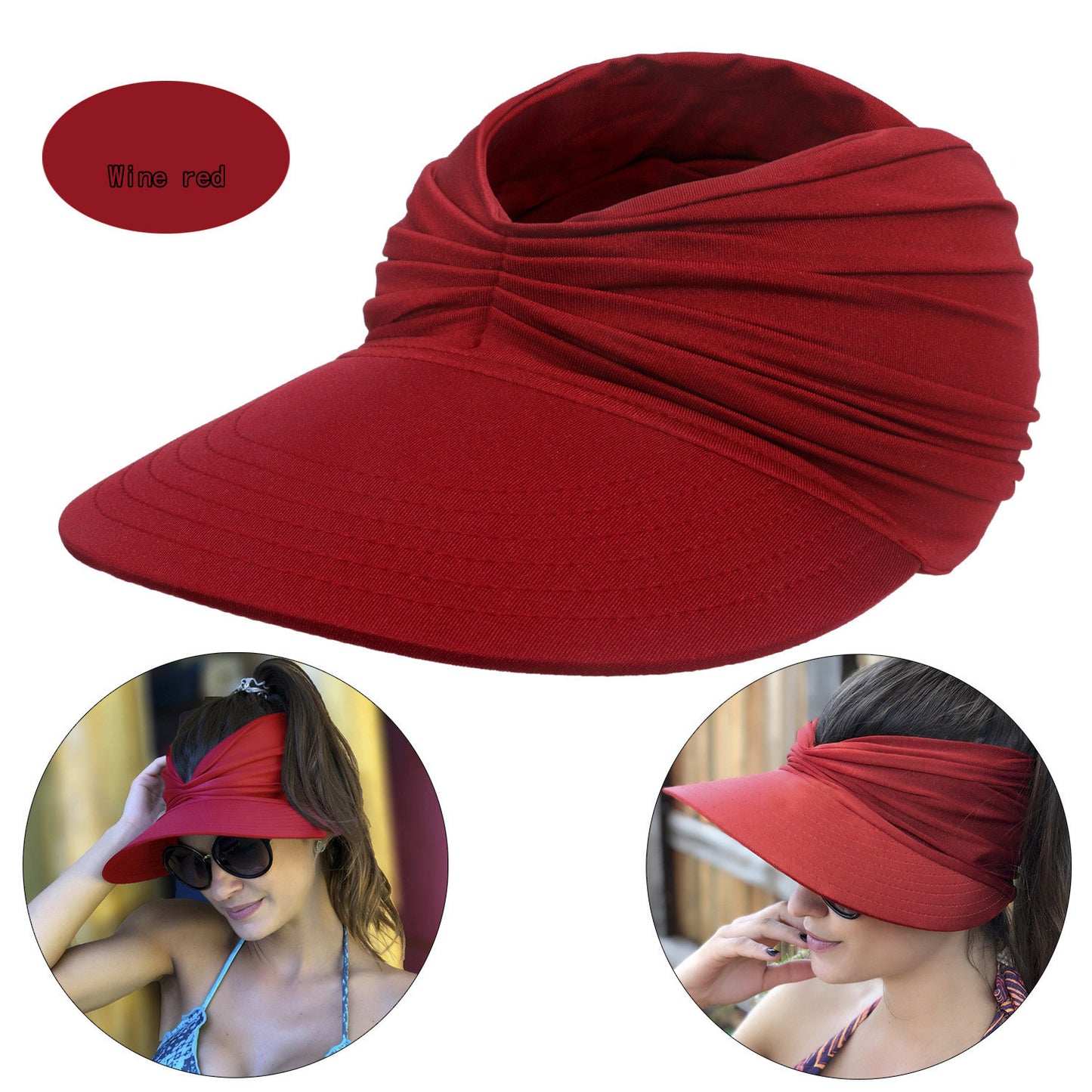 Women’s Wide Brim Sun Visor Cap – Foldable UV Protection Hat for Beach, Travel & Sports – Various Colours