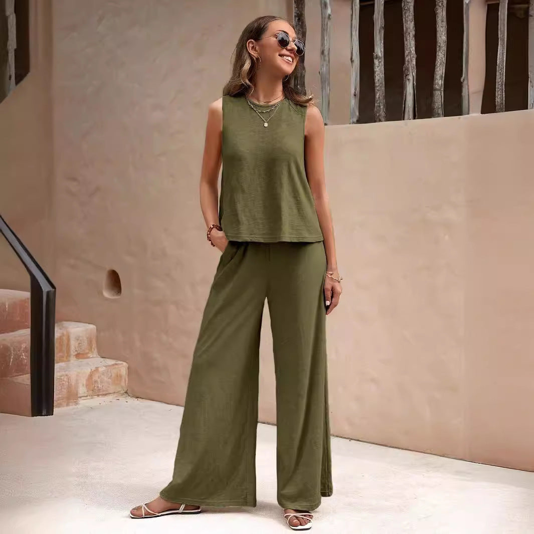 β¨ 2 Piece Wide-Leg Pants & Sleeveless Top Set β Casual Summer Co-ord Outfit β Various Colours π