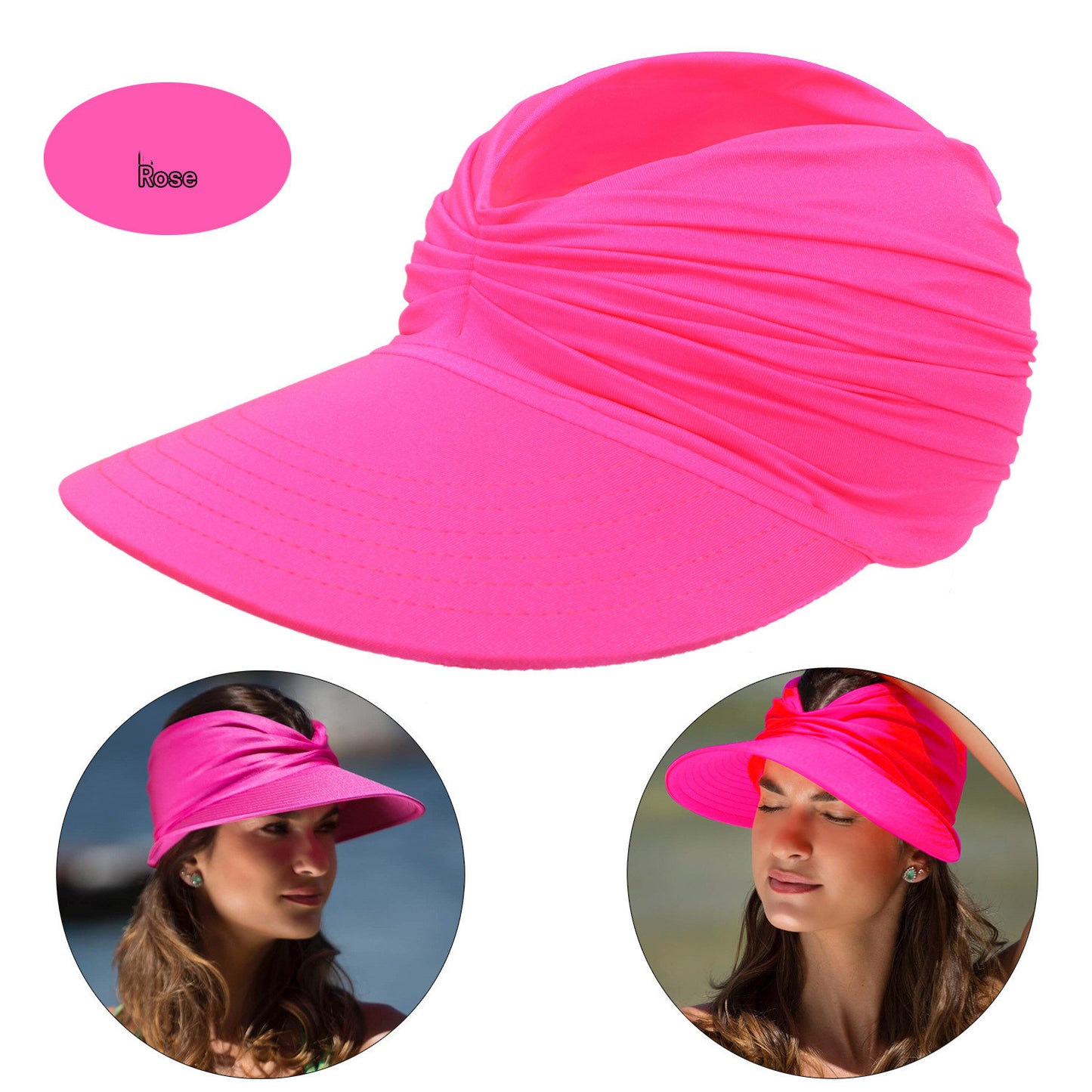 Women’s Wide Brim Sun Visor Cap – Foldable UV Protection Hat for Beach, Travel & Sports – Various Colours