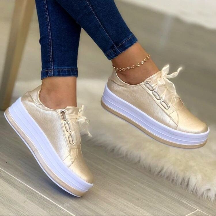 Metallic Rose Gold Platform Trainers – Various Colours