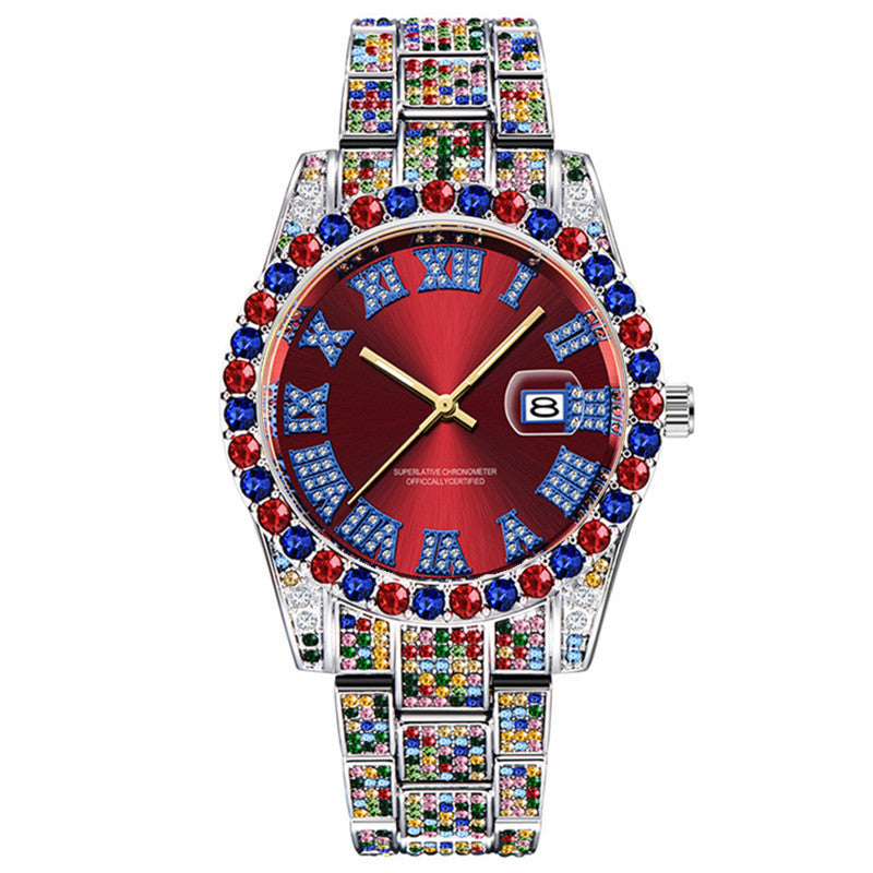 Men’s Iced Out Luxury Watch – Diamond Bling Rhinestone Wristwatch | Various Colours