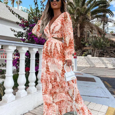 🌸 Boho Chic Cut-Out Maxi Dress – Flowy Floral Elegance in Various Colours