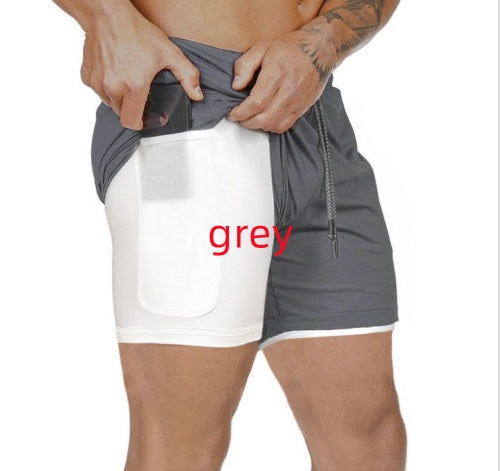 Title: Men's 2-in-1 Gym Shorts with Inner Phone Pocket – Various Colours