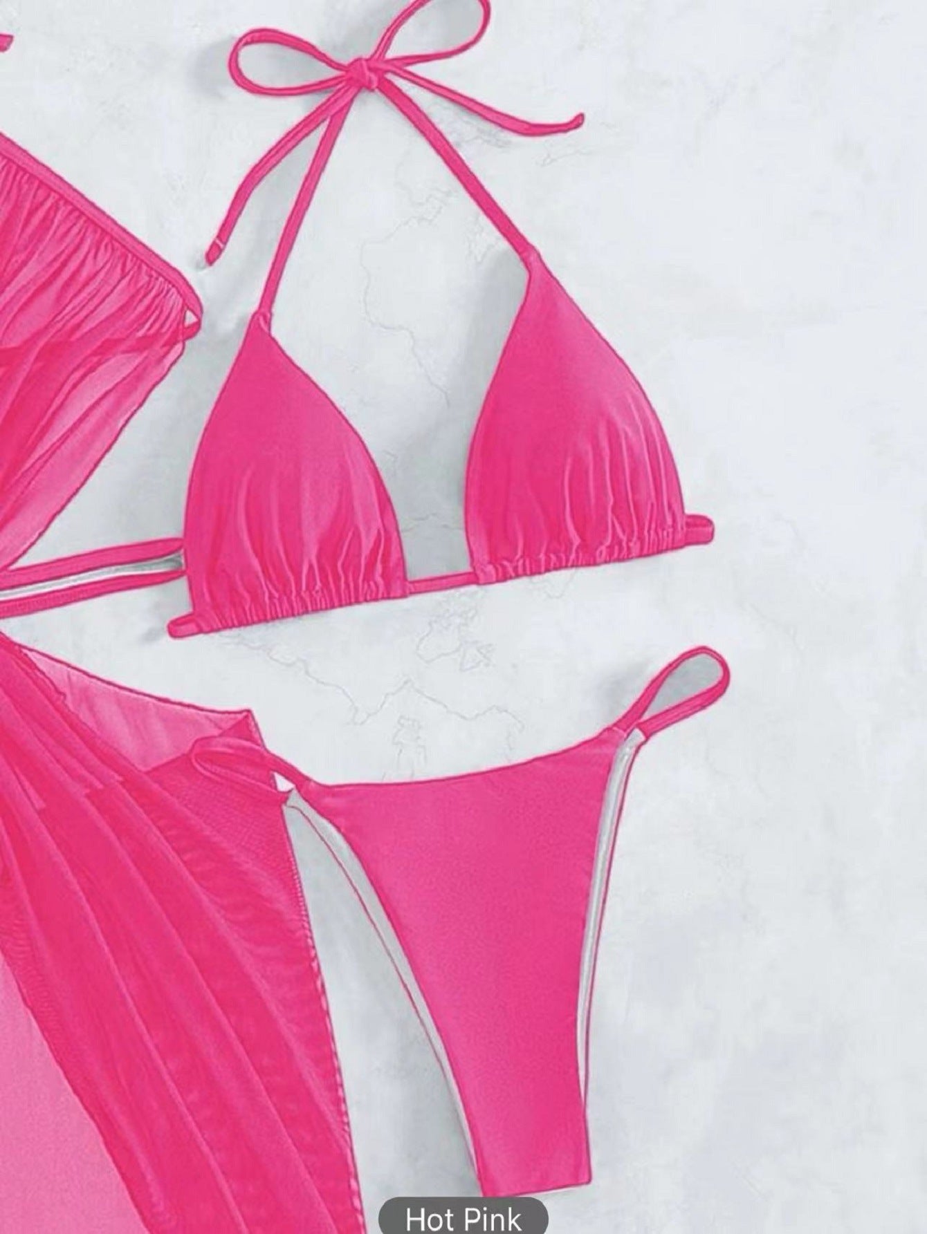 π€ Three Piece-Glam Heart Sheer Cover-Up Swimsuit Set β Various Colours ππ